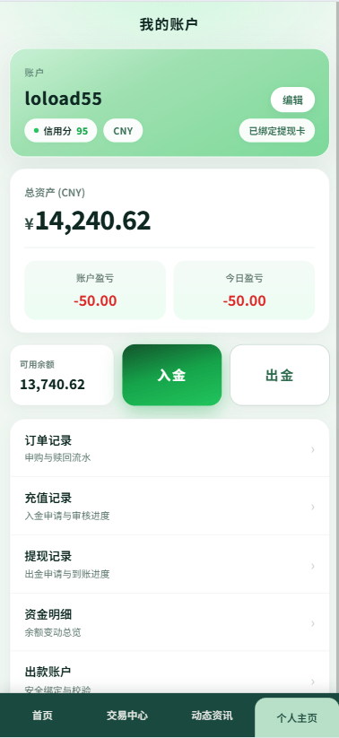 新版农产品微交易系统/PC自适应/信用分/委买微盘